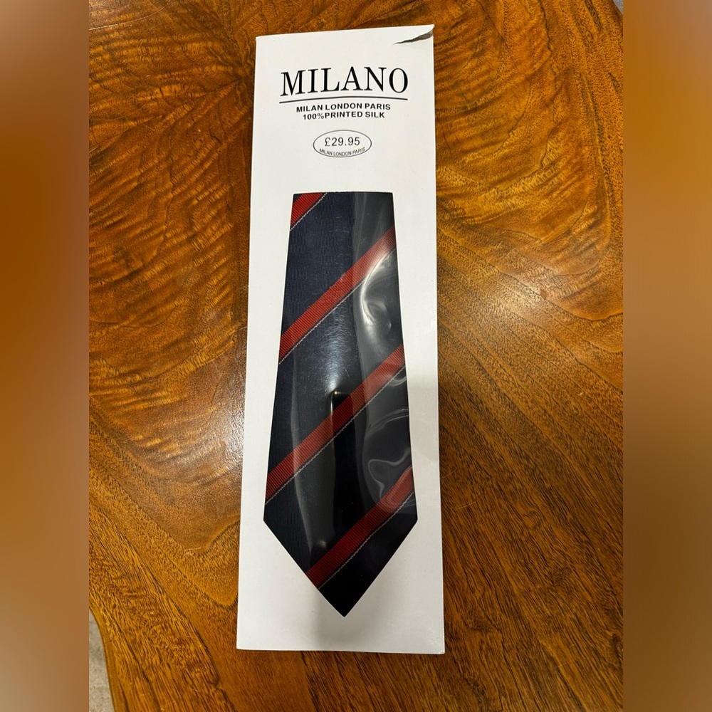 Milano 100% printed silk neck tie